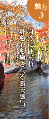 かみたから荘の魅力3 自然に囲まれ、身も心も癒される露天風呂
