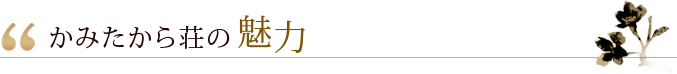 かみたから荘の魅力