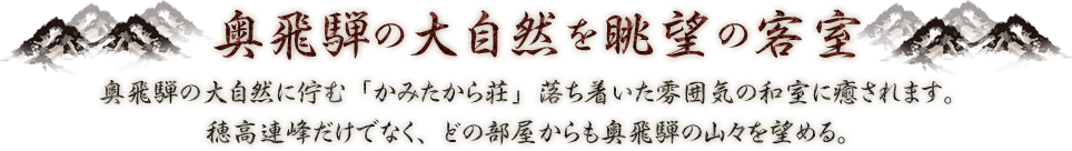 奥飛騨の大自然を眺望の客室